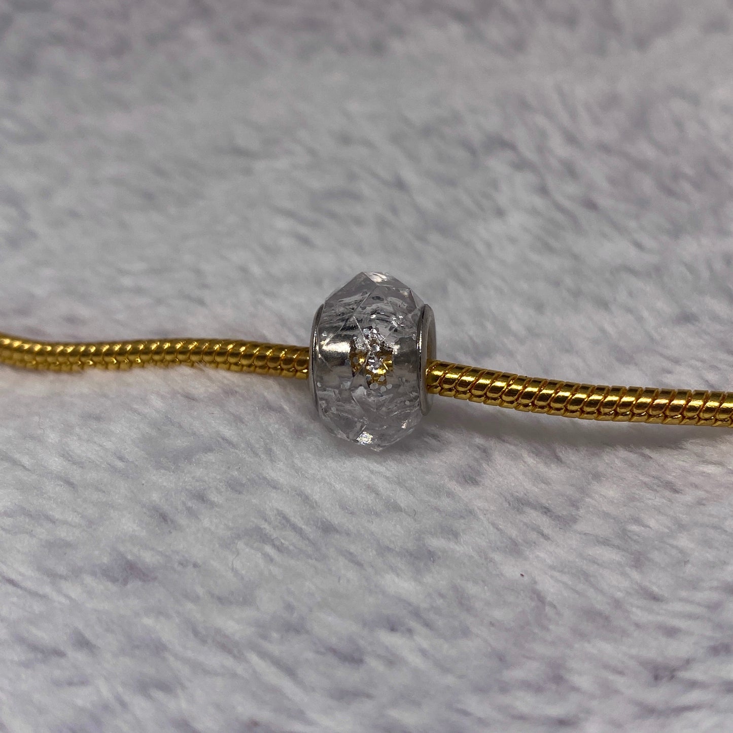 White Glitter Ball Charm