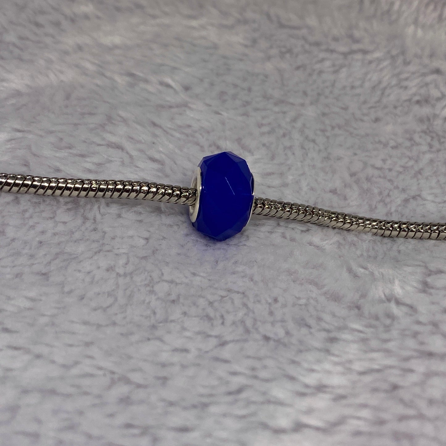 Blue Frosted Diamond Ball Charm