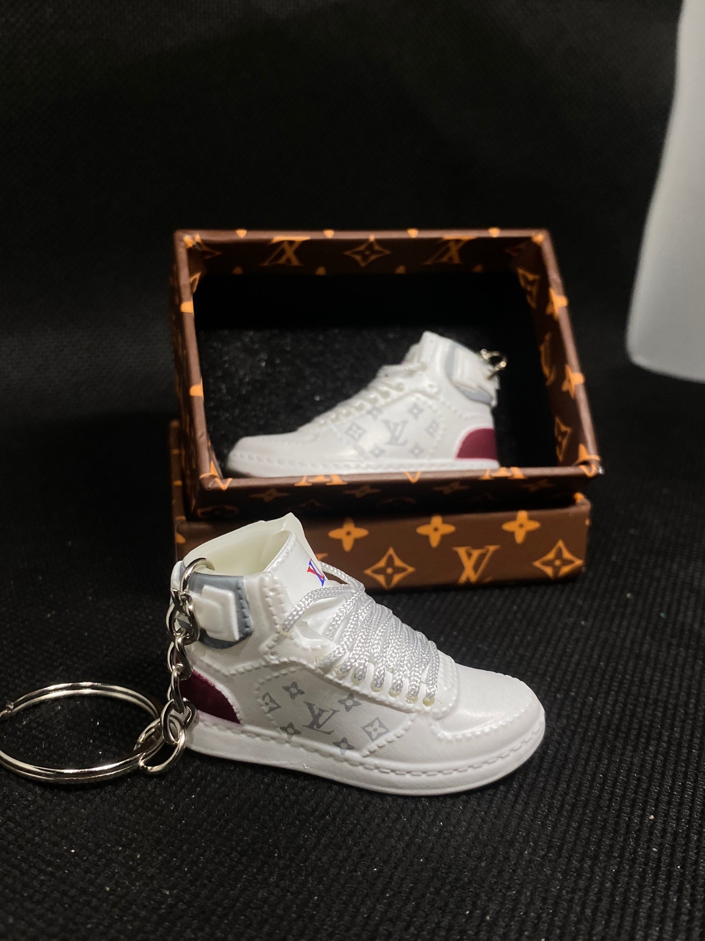 LV White Keychain
