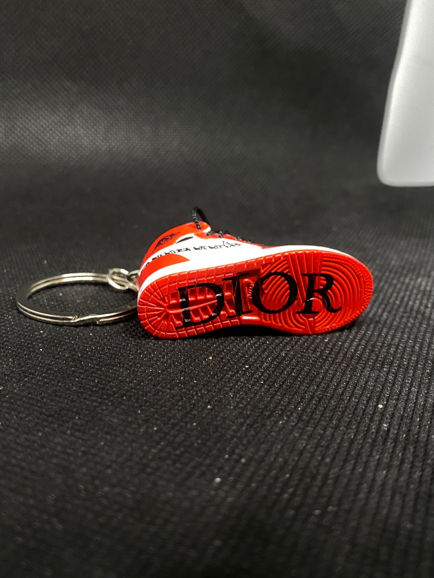 Red Dior Keychain