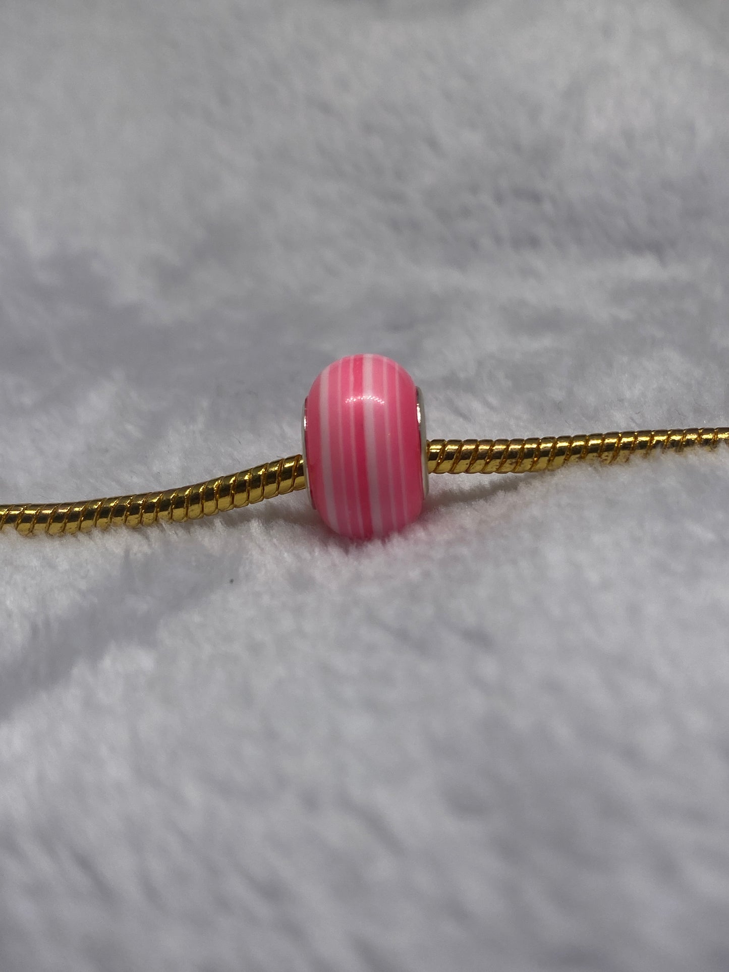 Pink Stripes Ball Charm