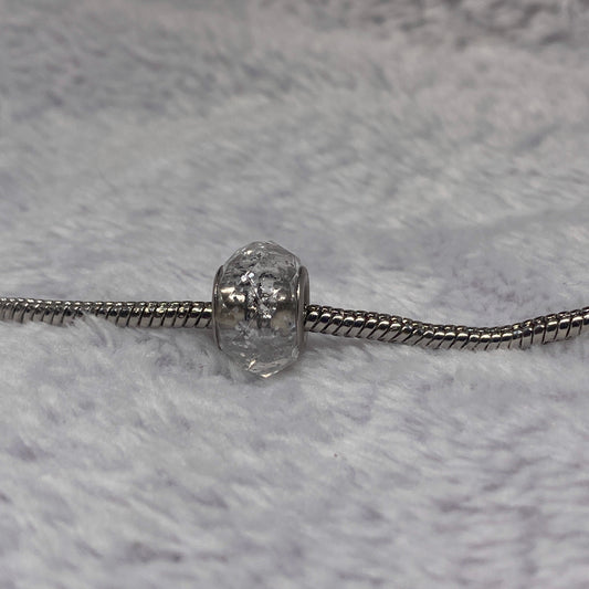 White Glitter Ball Charm