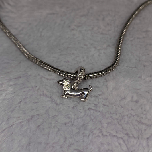 Silver Dog Charm