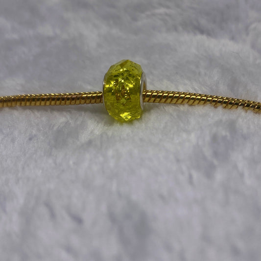 Yellow Diamond Glitter Charm