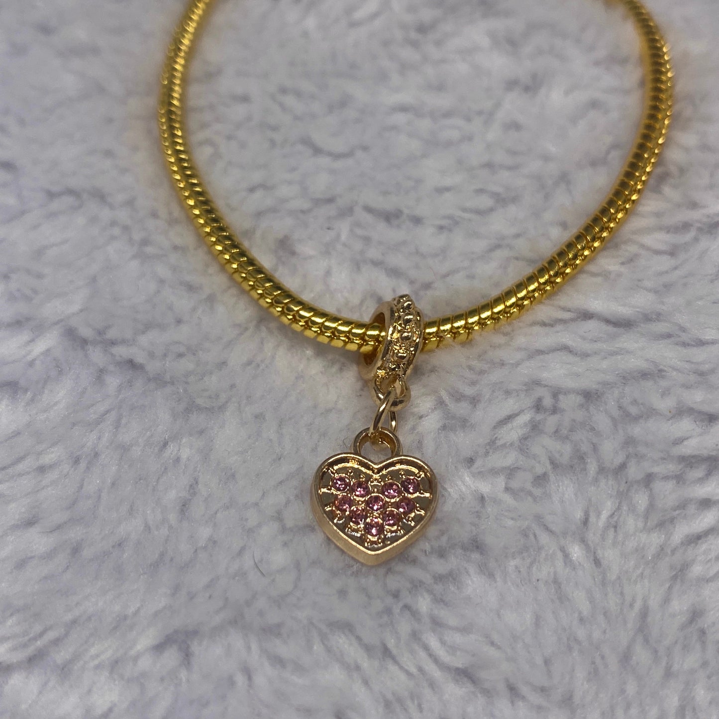 Pink Sparkle Heart Charm