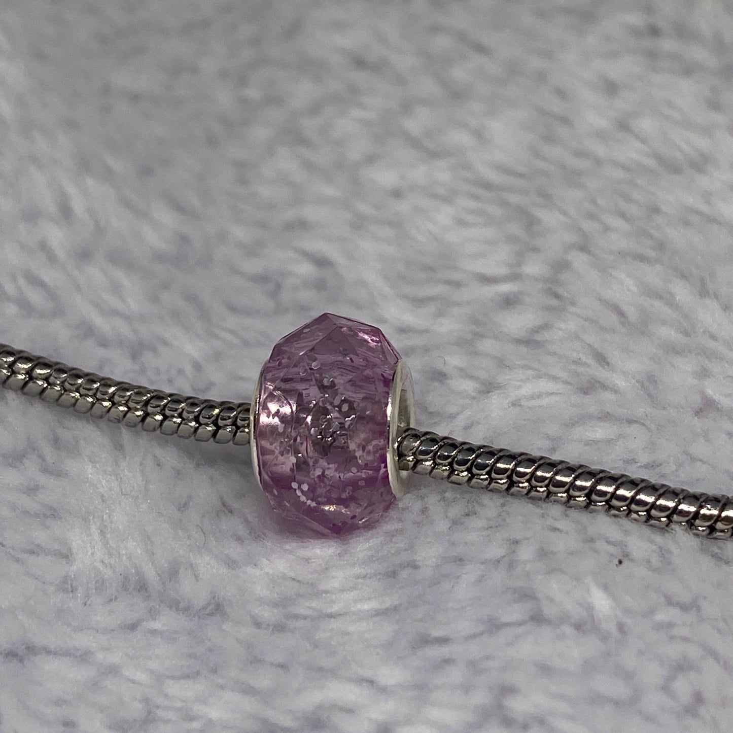 Purple Glitter Crystal Charm