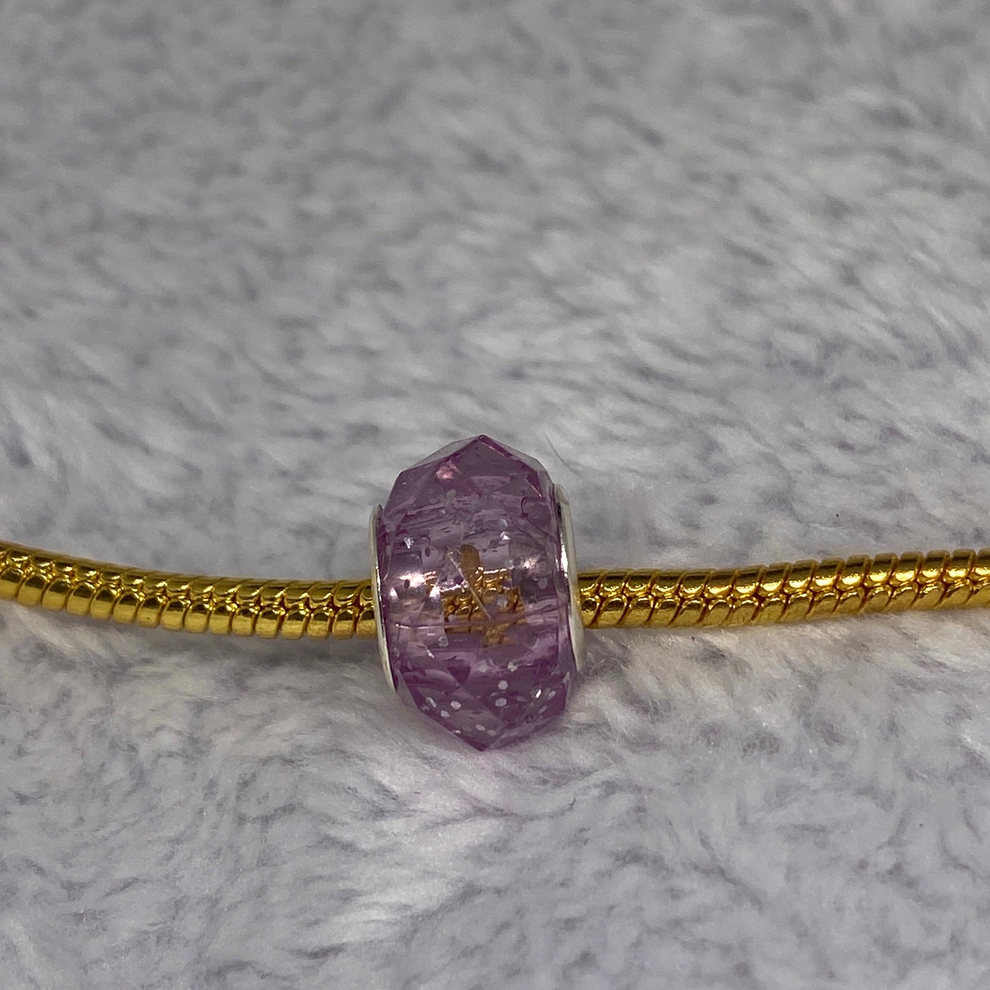 Purple Glitter Crystal Charm