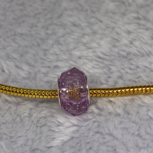 Purple Glitter Crystal Charm