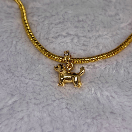 Gold Dog Charm