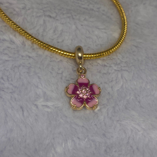 Deep Pink Flower Charm