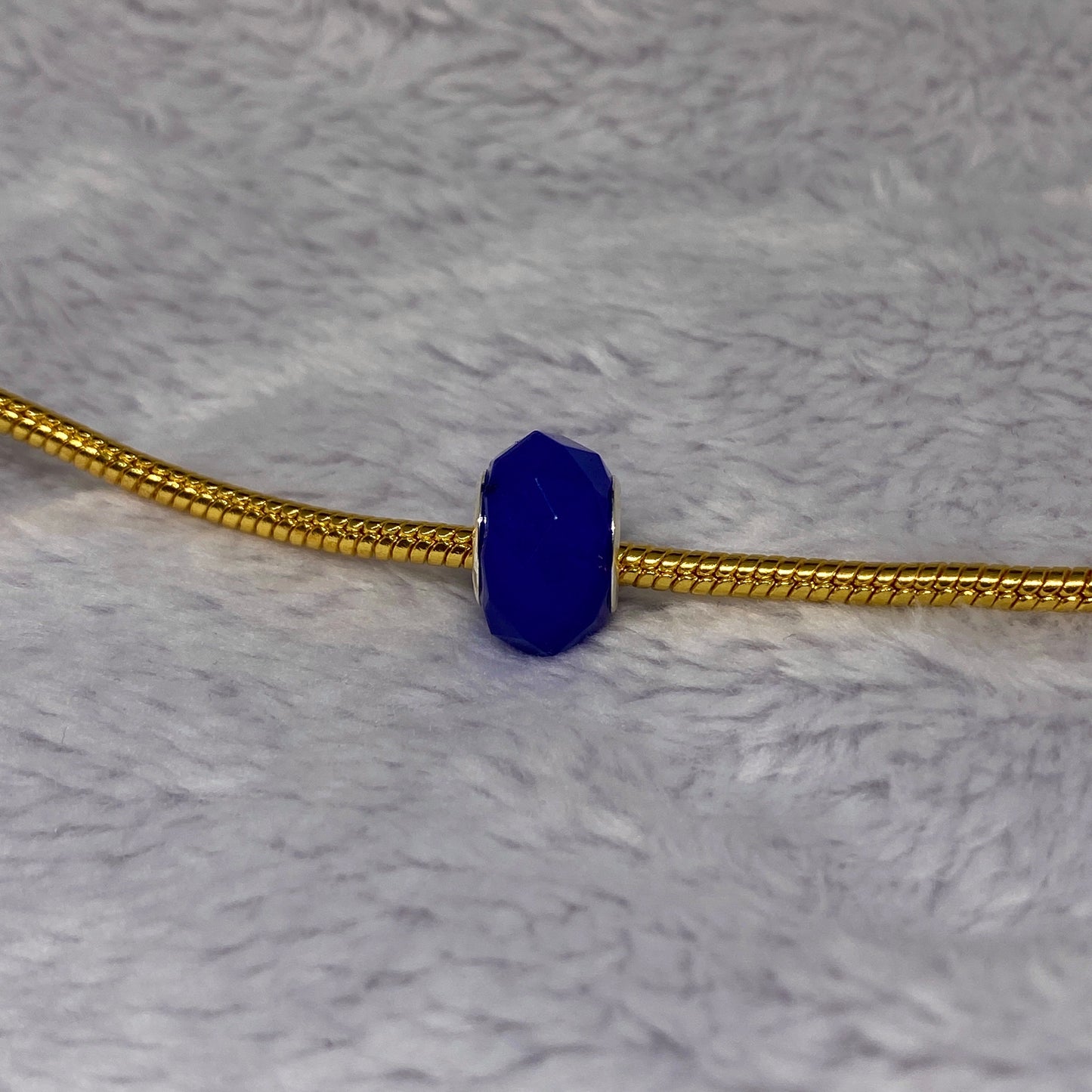 Blue Frosted Diamond Ball Charm