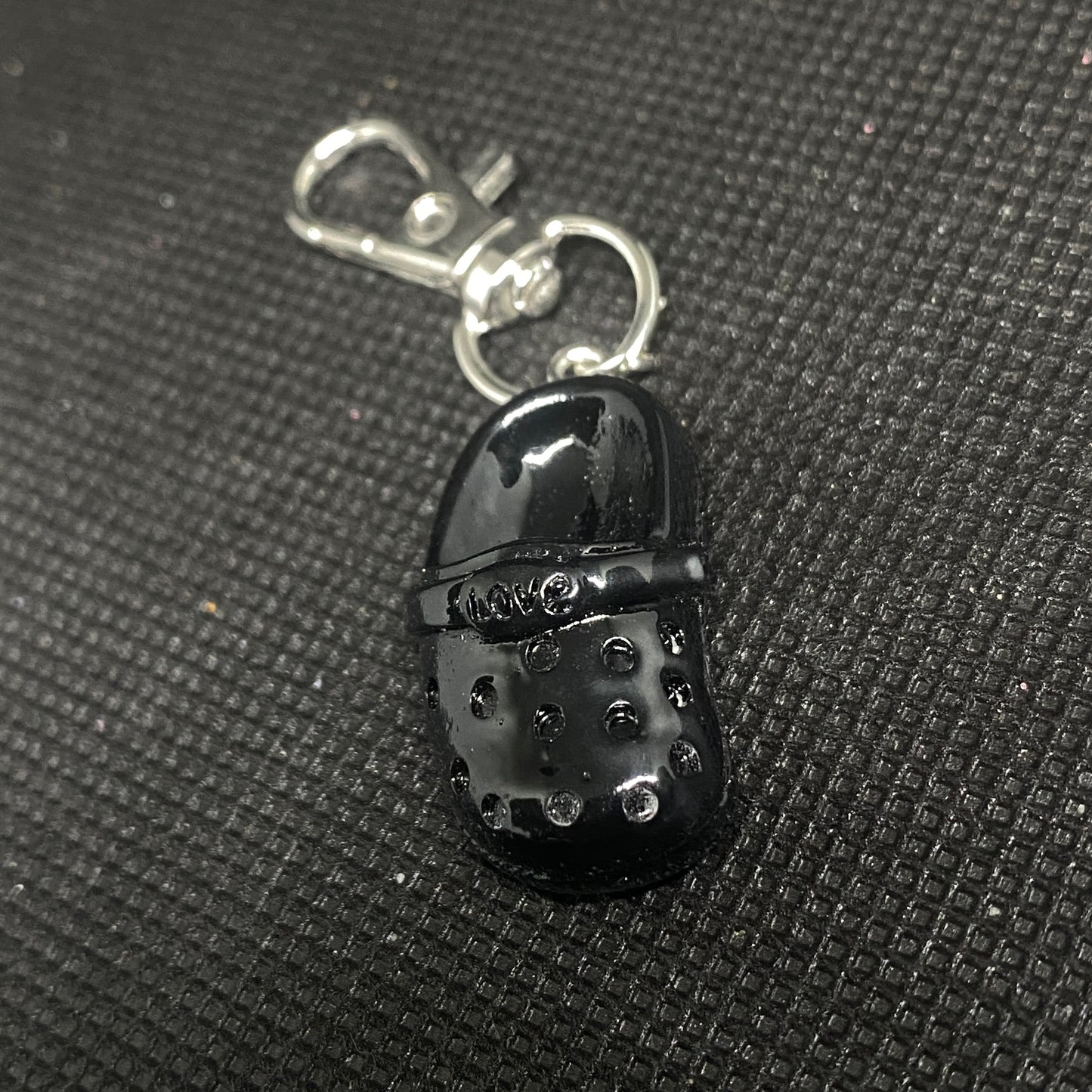 Black Croc Keychain