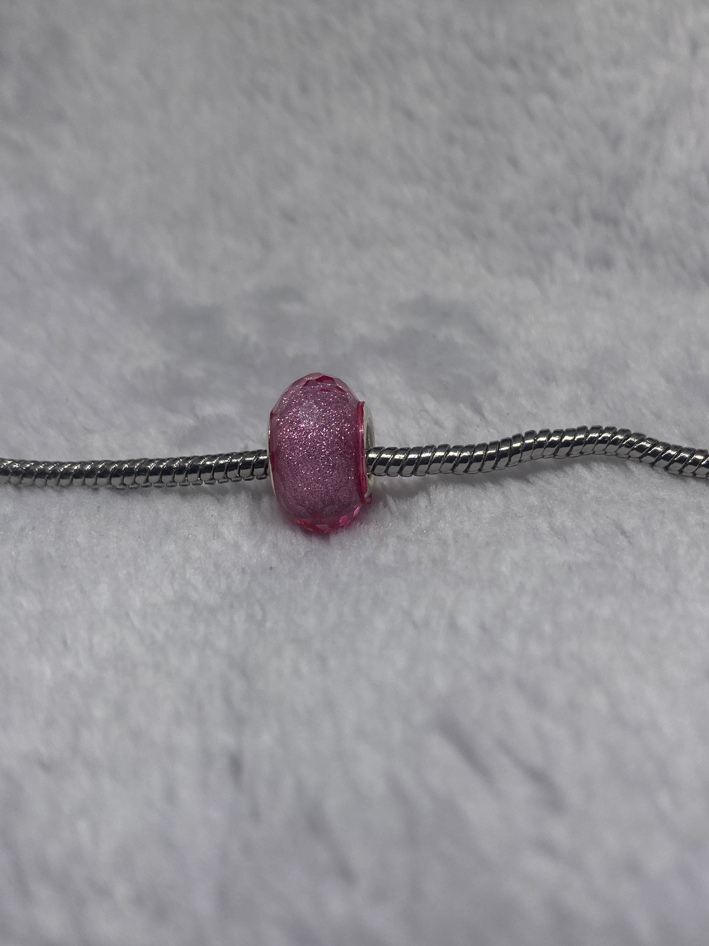 Pink Glitter Ball Charm