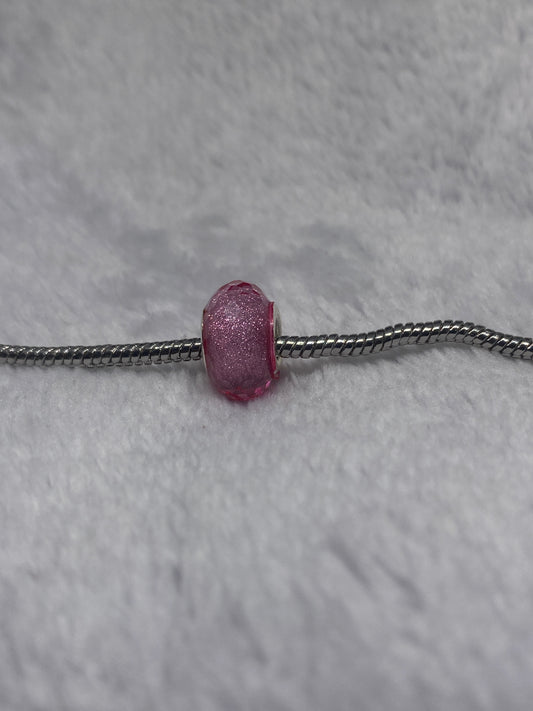Pink Glitter Ball Charm