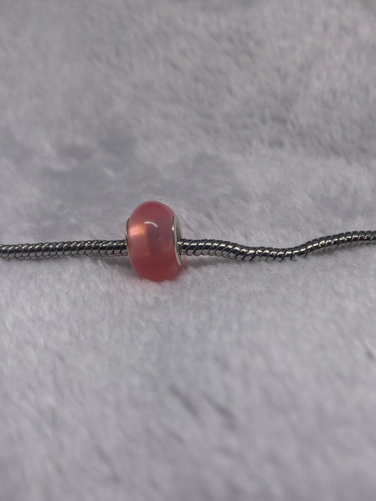 Pink Glass Ball Charm