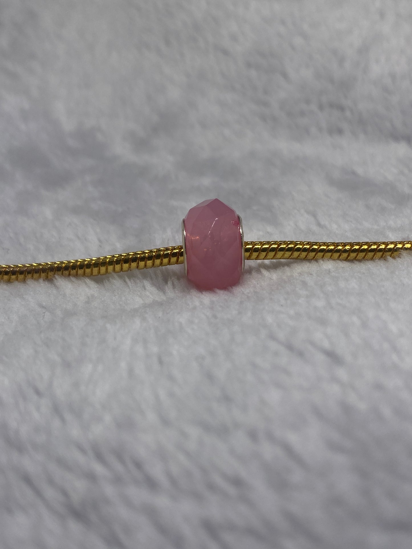 Pink Frosted Crystal Ball Charm