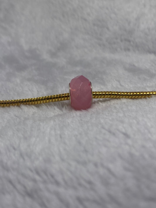 Pink Frosted Crystal Ball Charm