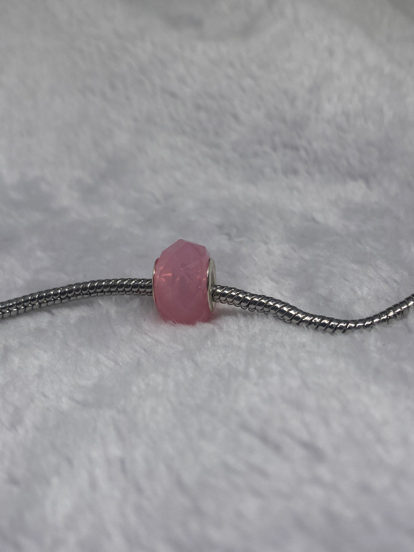 Pink Frosted Crystal Ball Charm